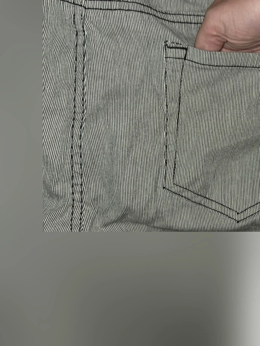 Women's Gray Striped Capris - Casual Everyday Style